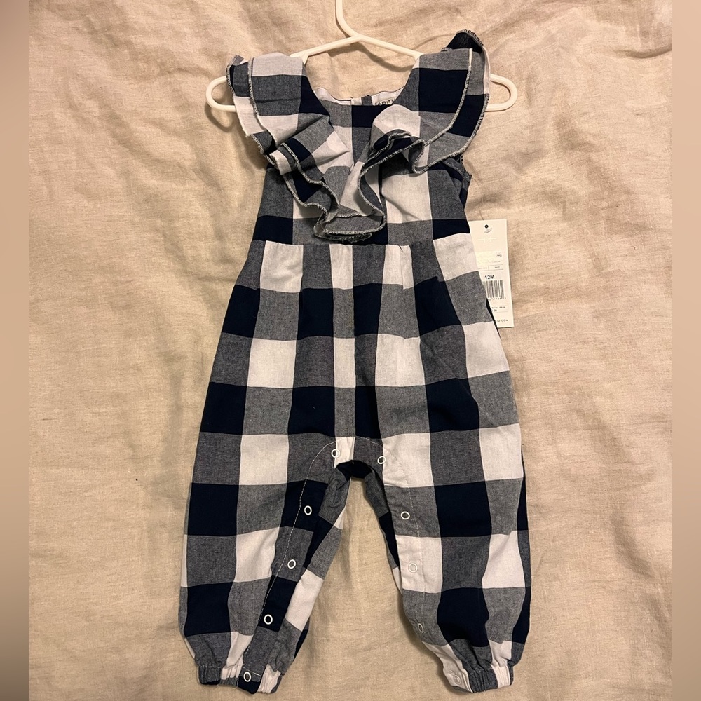 Habitual Kids Gingham Jumspuit. Never worn with tags. Size 12 months